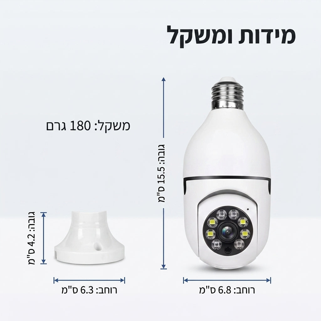גארד - מצלמת אבטחה בהברגה כמו מנורה