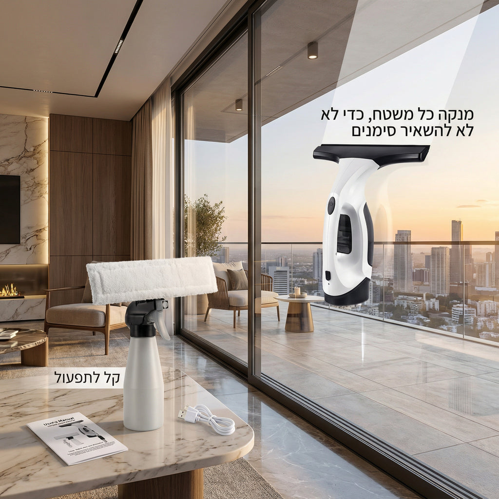 NAKI CLEAR הדור החדש לחלונות מבריקים - מפסיקים לנגב ומתקדמים לשאוב!